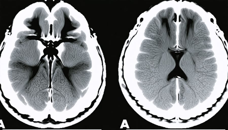 Modern MRI brain scanning machine in clinical research facility